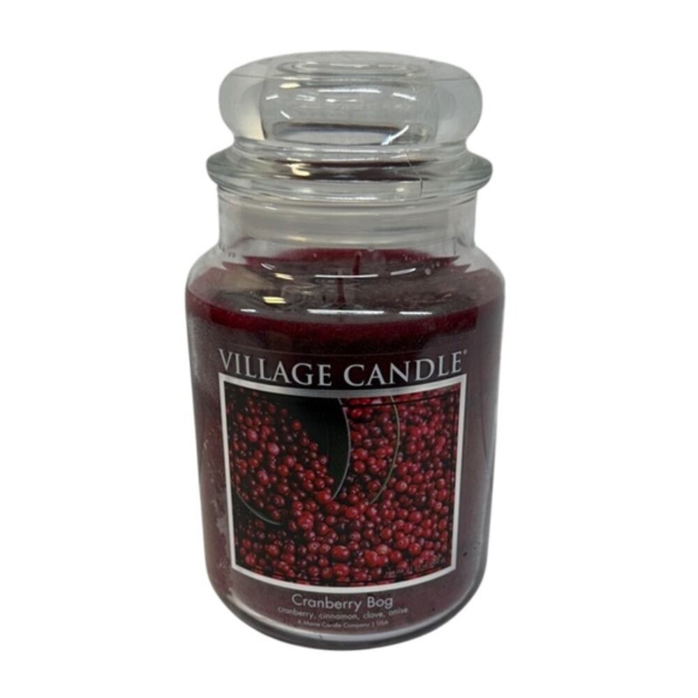 NEW Village Candle "Cranberry Bog" 22 Oz. Jar Autumn Christmas Candle